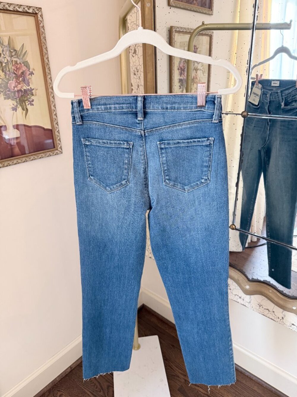 L'Agence Sada High Rise Cropped Slim-Leg Raw-Hem Ankle Jeans - Cambridge - NWT - Picture 3 of 8